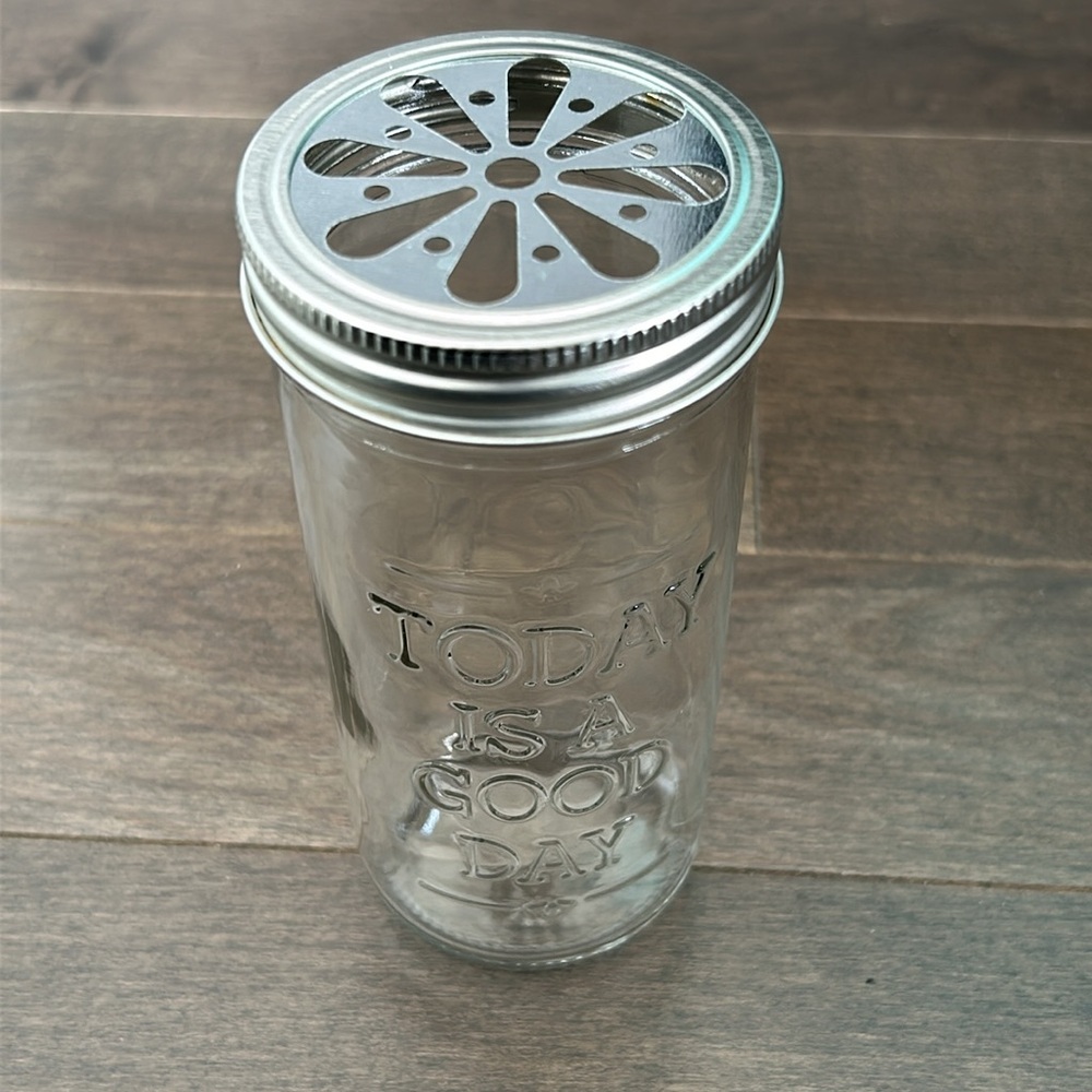 Today is a Good Day Glass Mason Jar Drink Holder, Farmhouse Decor, Drinkware